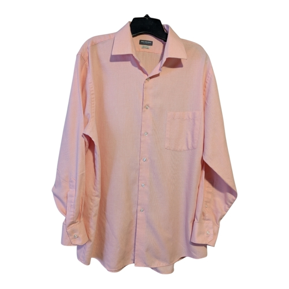 Van Heusen Originals Men's Shirt. Long Sleeve,Reg. fit. Orange.16-16.5. 32-33 LG